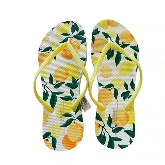 Old Navy Lemons Sugarcane-Blend Flip-Flop Sz 7 - Picture 3 of 4